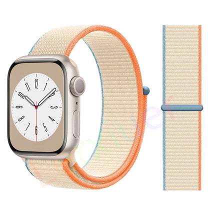 Nylon Loop Strap for Apple Watch Band 46mm 44mm 40mm 42mm 45mm 41mm 49mm 44 mm Bracelet iWatch Series Ultra 2 11 10 9 SE 7 6 5 4