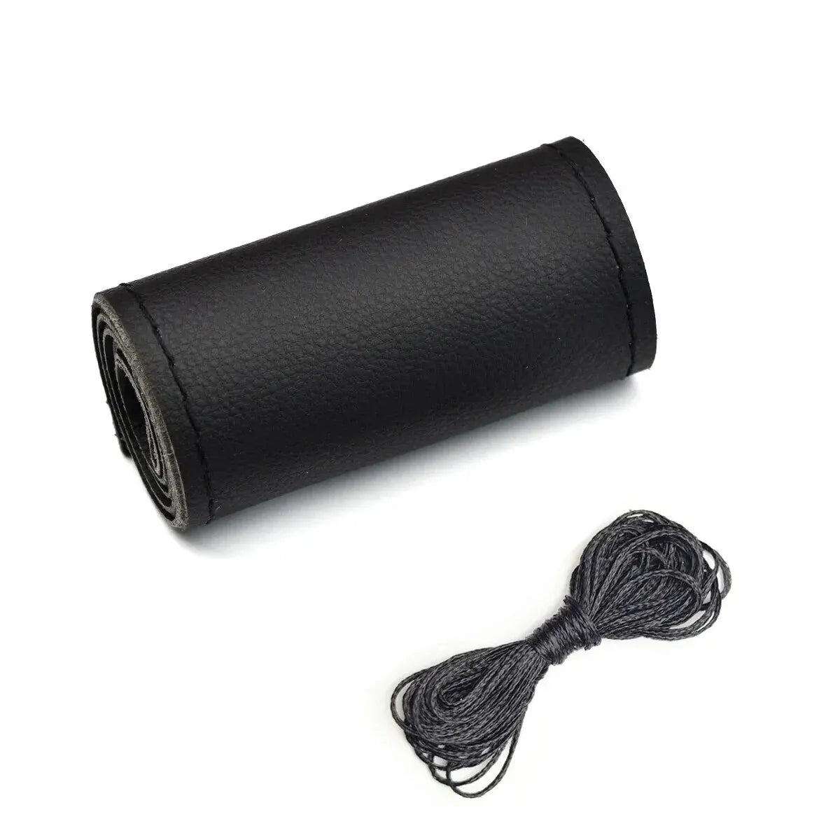 Universal Steering Wheel Cover 38cm (14”) – DIY Stitch-On Leather Wrap Anti-Slip