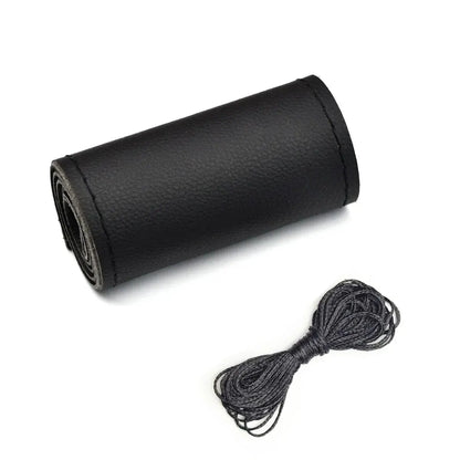 Universal Steering Wheel Cover 38cm (14”) – DIY Stitch-On Leather Wrap Anti-Slip