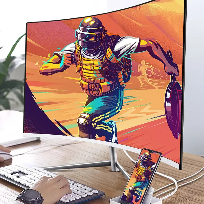 24” Curved Gaming Monitor – FHD 1080P 75Hz VA Display (3000R, 2ms, HDMI/VGA, VESA)