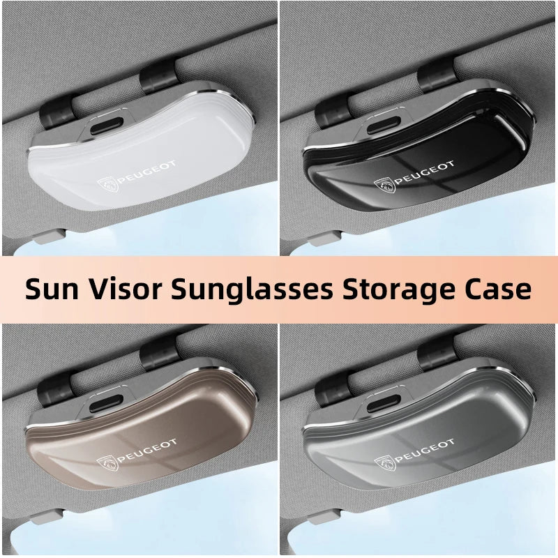Car Sun Visor Sunglasses Case Glasses Holder Car Accessories Glasses Box For Peugeot 206 307 308 207 3008 208 407 508 2008 5008
