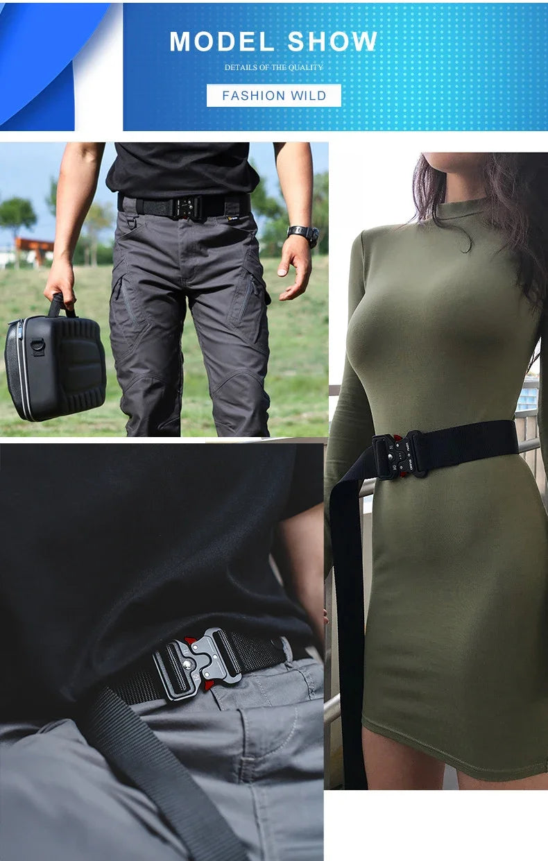 Genuine Tactical Belt Quick Release Outdoor Military Belt Soft Real Nylon Sports Accessories Men And Women Black Belt