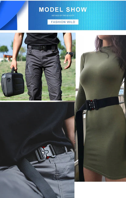 Genuine Tactical Belt Quick Release Outdoor Military Belt Soft Real Nylon Sports Accessories Men And Women Black Belt