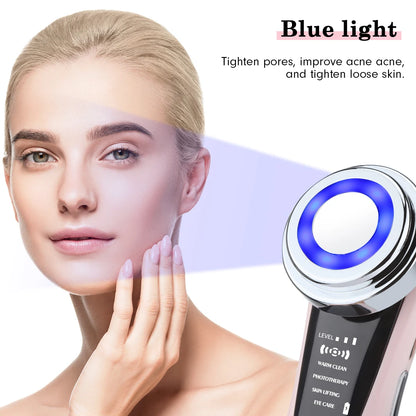 EMS Facial Massager LED Light therapy Sonic Ion Vibration Skin Tightening Face Lifting Anti Wrinkle Beauty Device Skin Care Tool