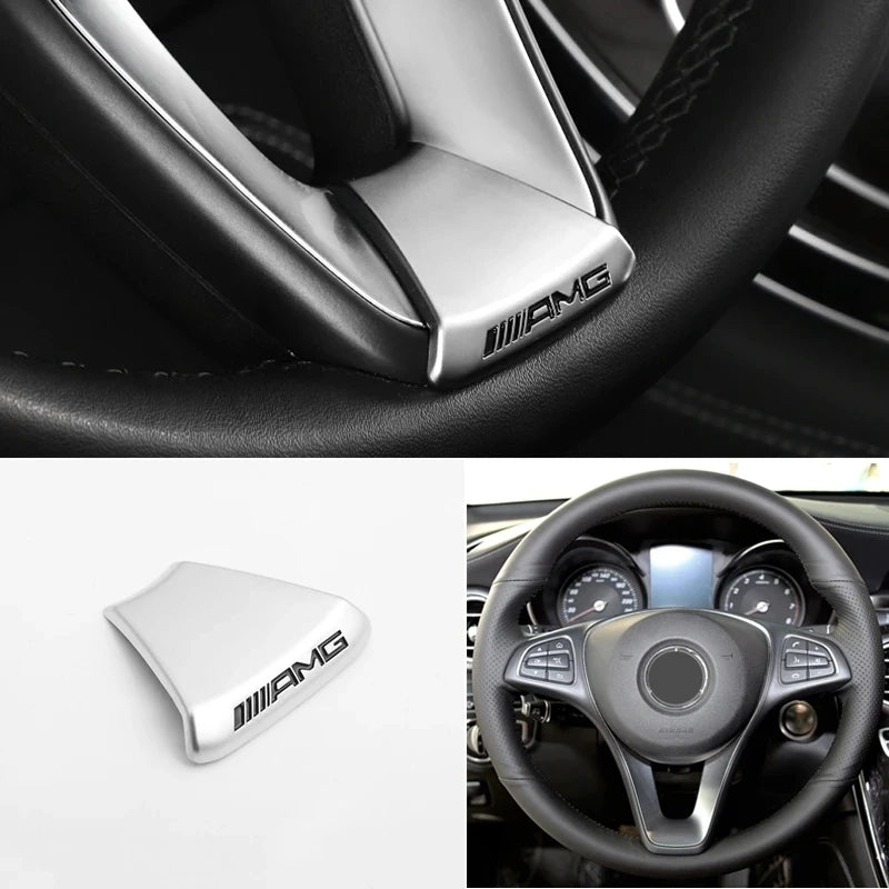 Car Emblem Badge Steering Wheel Decoration Trim Sticker For Mercedes Benz AMG W206 W204 W205 W212 W213 W221 W222 W223 W251 W464