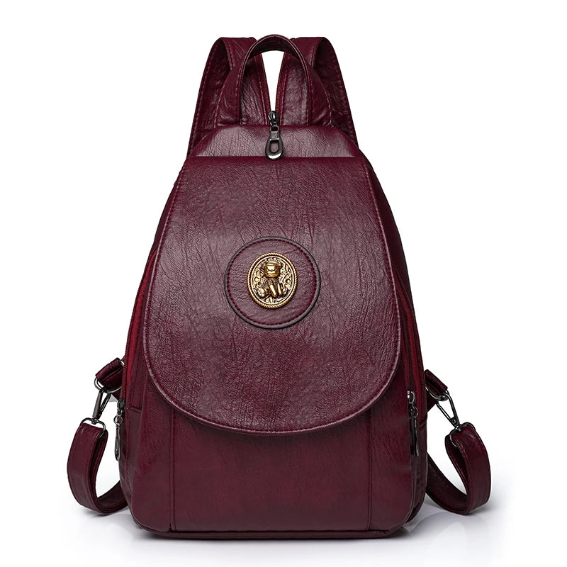 2024 Luxury Leather Large Capacity Backpack – Fashion Designer Travel & Book Bag
