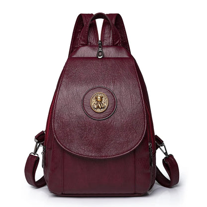 2024 Luxury Leather Large Capacity Backpack – Fashion Designer Travel & Book Bag