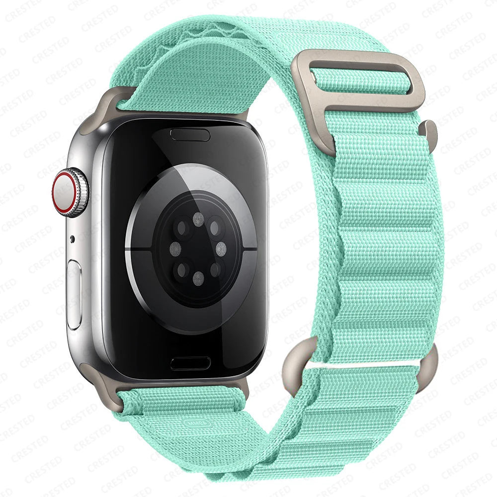 Nylon Alpine Strap for Apple Watch – Adjustable Sport Band (40–49mm, Ultra & Series Compatible)
