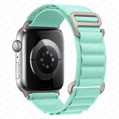 Nylon Alpine Strap for Apple Watch – Adjustable Sport Band (40–49mm, Ultra & Series Compatible)