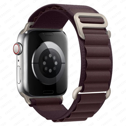 Nylon Alpine Strap for Apple Watch – Adjustable Sport Band (40–49mm, Ultra & Series Compatible)