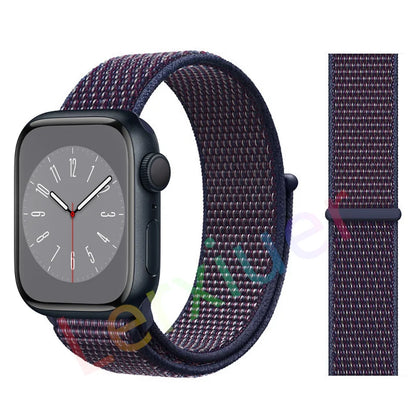 Nylon Loop Strap for Apple Watch Band 46mm 44mm 40mm 42mm 45mm 41mm 49mm 44 mm Bracelet iWatch Series Ultra 2 11 10 9 SE 7 6 5 4