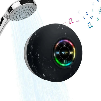 Suction Cup Wireless Bluetooth Speaker Waterproof Shower Speaker with LED Light USB Charging For Bathroom Travel Home