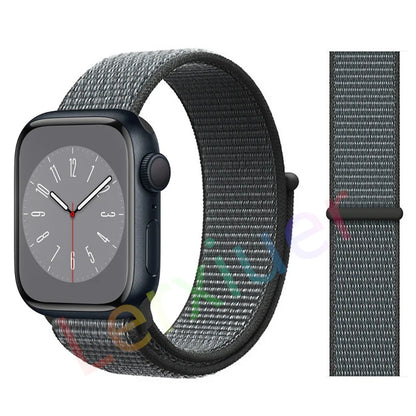 Nylon Loop Strap for Apple Watch Band 46mm 44mm 40mm 42mm 45mm 41mm 49mm 44 mm Bracelet iWatch Series Ultra 2 11 10 9 SE 7 6 5 4