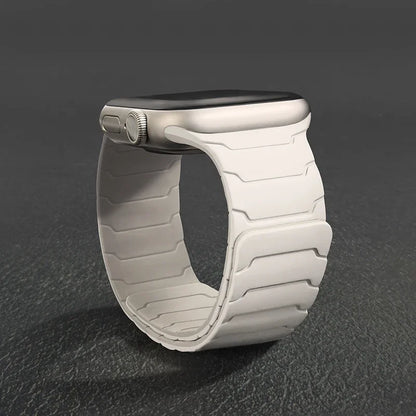 Magnetic Silicone Strap for Apple Watch – Adjustable Band (38–49mm, Ultra & Series Compatible)