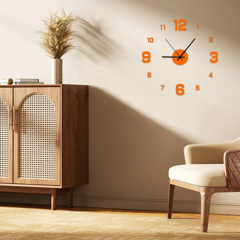 Creative Frameless DIY Wall Clock – Modern Silent Wall Decoration for Living Room & Office