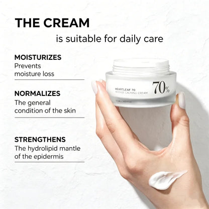 Korean Heartleaf 70 Intense Whitening Cream Soothing Facial Moisturizer Cream Barrier Repair Daily Cream 50ml Skincare Products