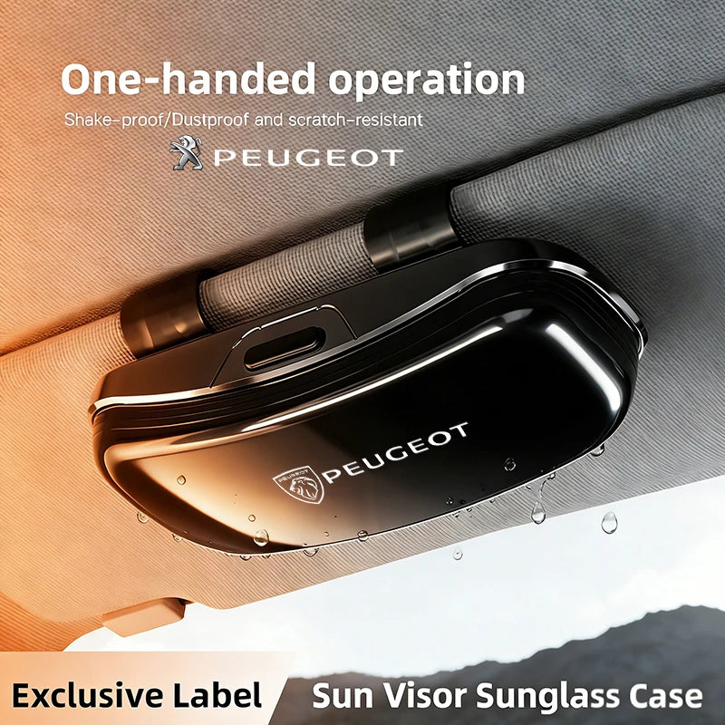 Car Sun Visor Sunglasses Case Glasses Holder Car Accessories Glasses Box For Peugeot 206 307 308 207 3008 208 407 508 2008 5008