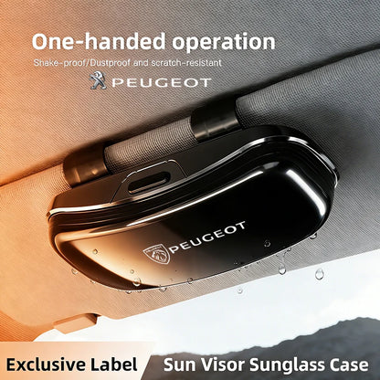 Car Sun Visor Sunglasses Case Glasses Holder Car Accessories Glasses Box For Peugeot 206 307 308 207 3008 208 407 508 2008 5008
