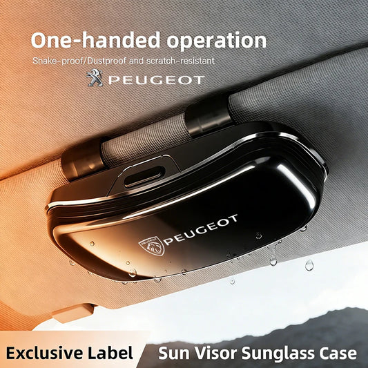 Car Sun Visor Sunglasses Case Glasses Holder Car Accessories Glasses Box For Peugeot 206 307 308 207 3008 208 407 508 2008 5008