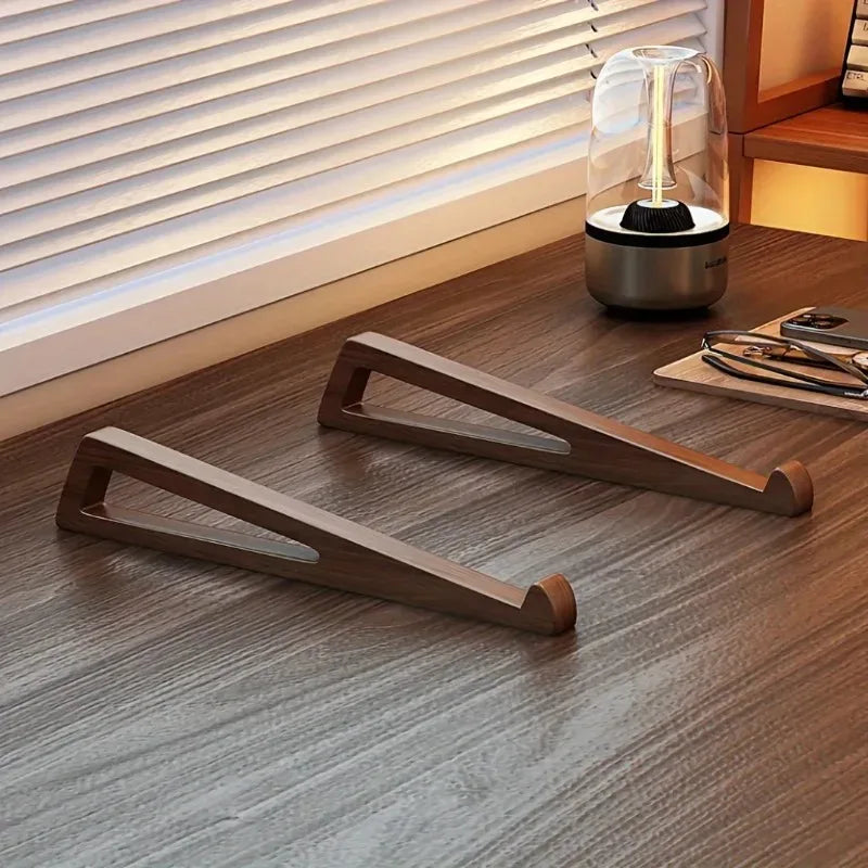 Portable Foldable Wooden Laptop Stand – Ergonomic 12° Angle, Ventilation Design