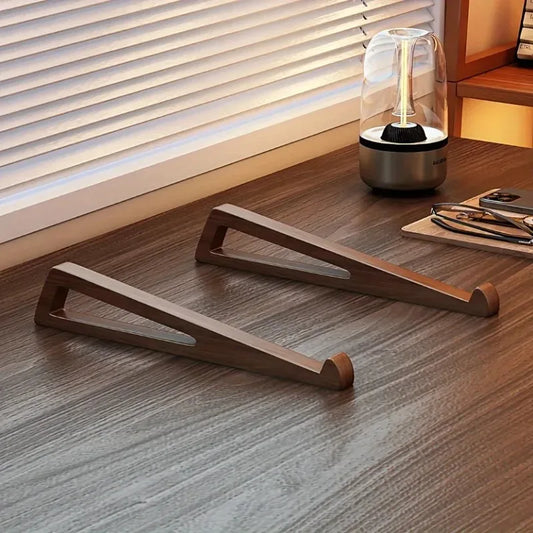 Portable Foldable Wooden Laptop Stand – Ergonomic 12° Angle, Ventilation Design