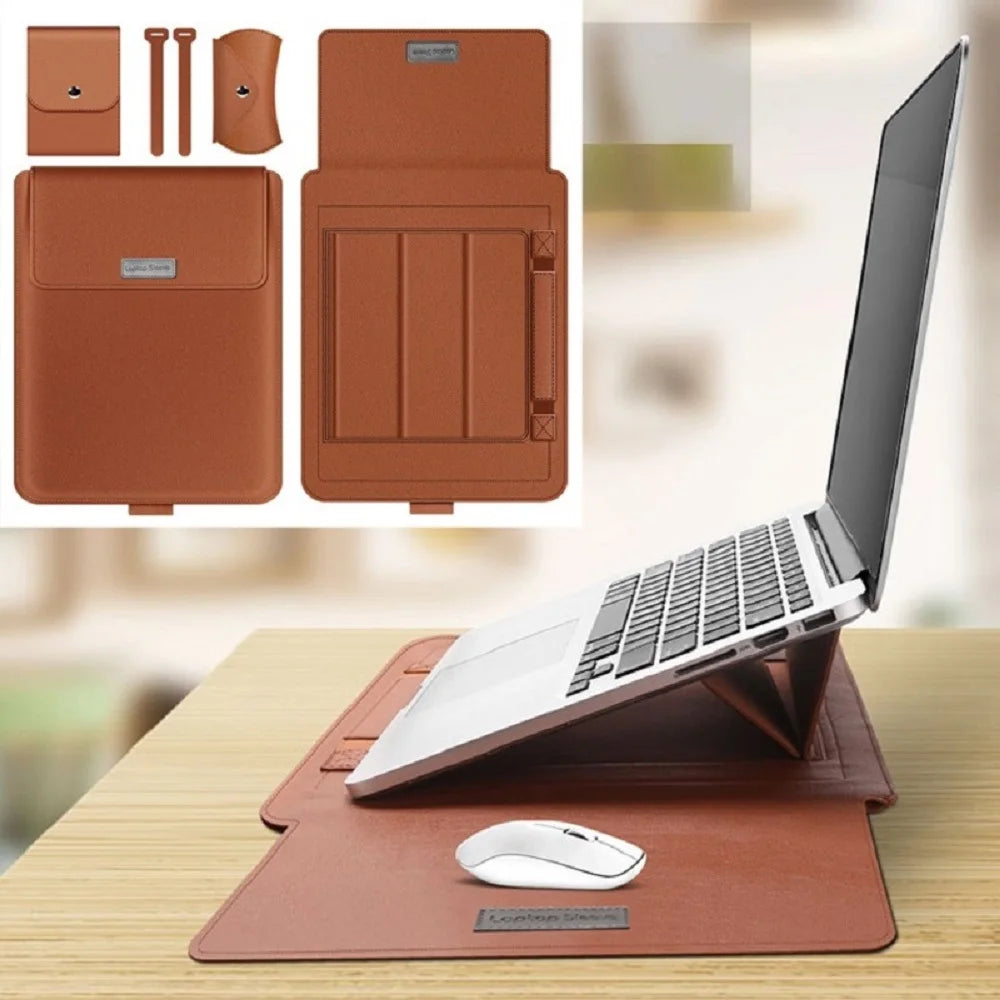 for Samsung Galaxy Book 4 5 Pro 360 Laptop Bag Flip Sleeve Stand Cable Belt Charger Mouse Pouch PU Antiwater Notebook Carry Case