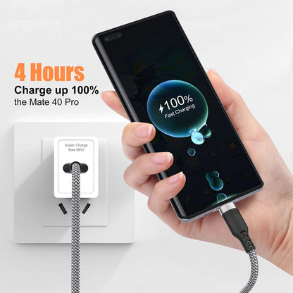 USB-C Fast Charging Cable 5A – Super Fast Charge for iPhone 15/16/17, Samsung, Huawei & More
