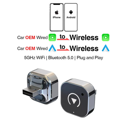 Wireless CarPlay Adapter for iPhone – Mini Plug & Play Auto Connect