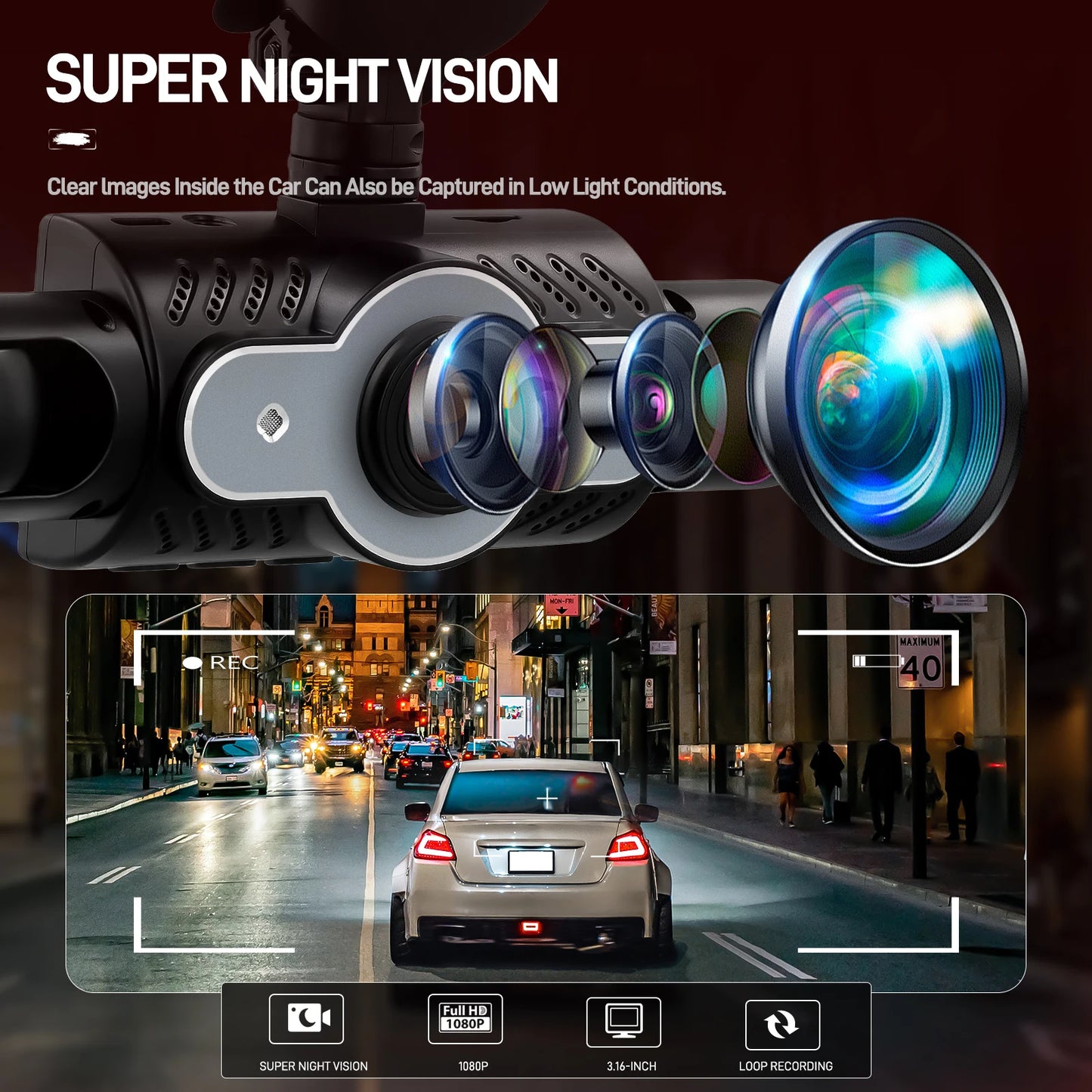 1080P 4-Camera Dash Cam – Full Protection Recording System