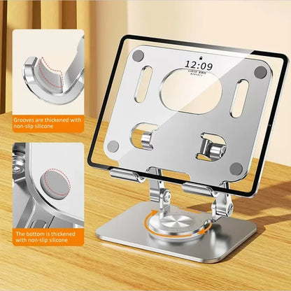 360° Rotating Tablet Stand – Adjustable Foldable Aluminum Holder for iPad & Phone