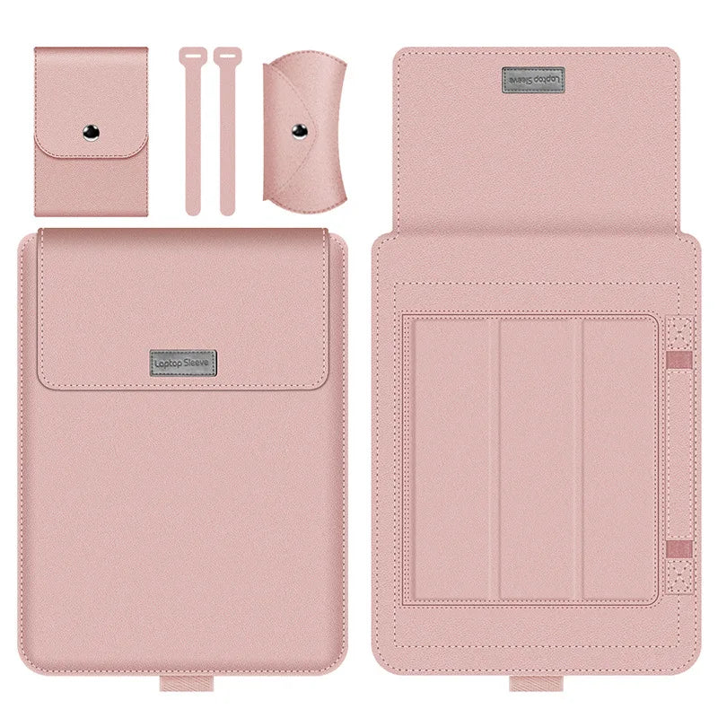 for Samsung Galaxy Book 4 5 Pro 360 Laptop Bag Flip Sleeve Stand Cable Belt Charger Mouse Pouch PU Antiwater Notebook Carry Case