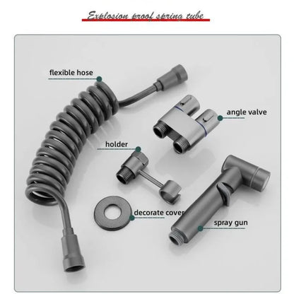 Toilet Cleaning Bidet Toilet Sprayer Set Water Portable Handheld Bidet Sprayer Shower Double Outlet Angle Valve Accessories
