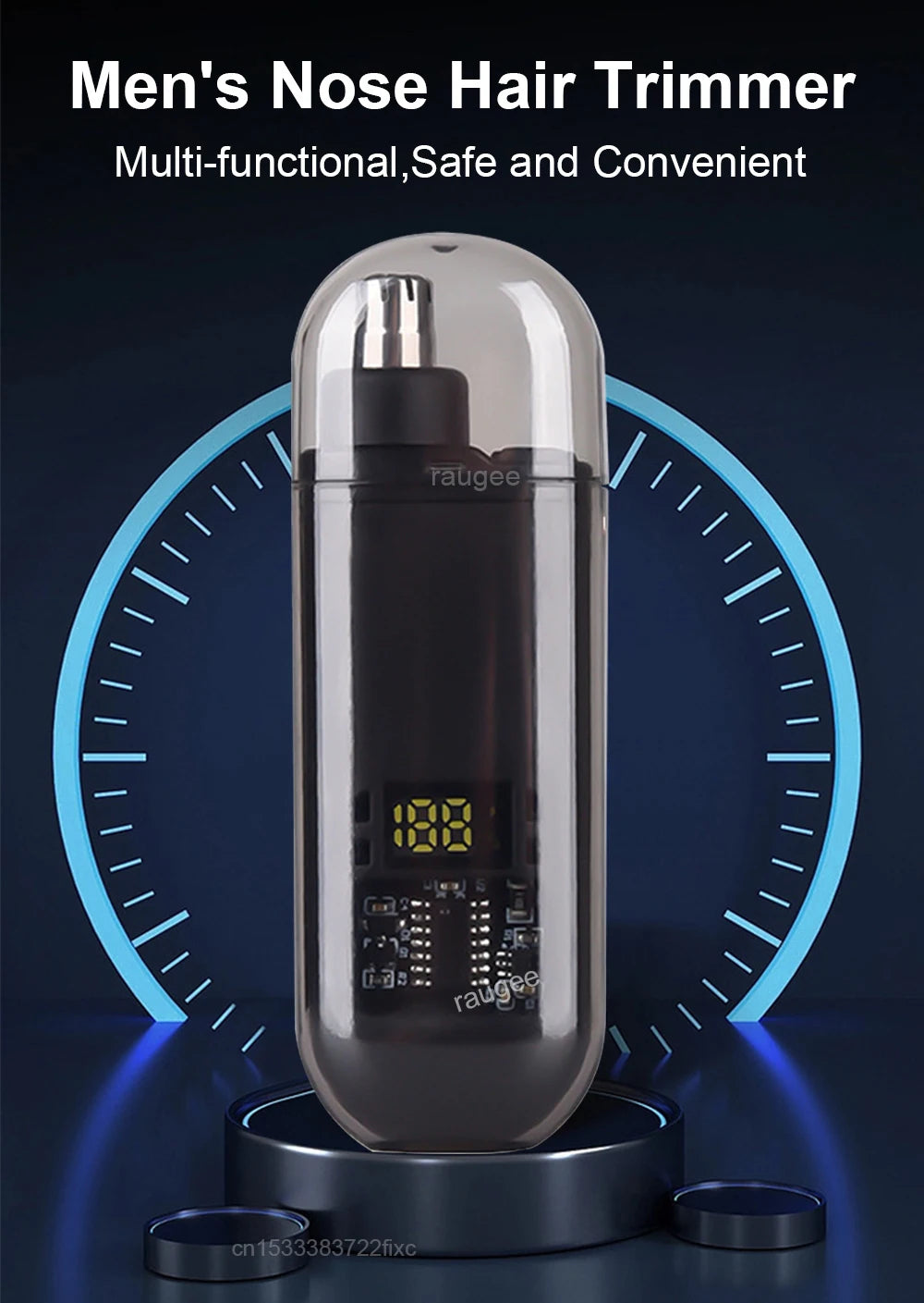 USB Rechargeable Nose & Ear Hair Trimmer – Mini Electric Grooming Shaver for Men