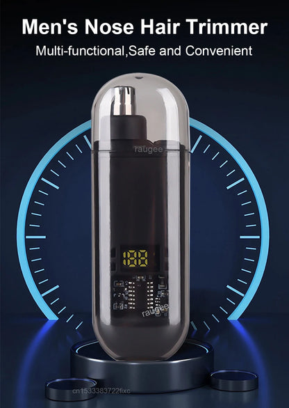 USB Rechargeable Nose & Ear Hair Trimmer – Mini Electric Grooming Shaver for Men