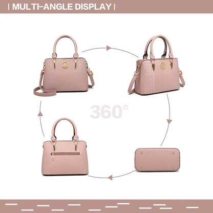 Miss Lulu WOMEN'S handbag Medium WOMEN'S Shopper Set Elegant PU leather handbag Ideal for Everyday Work