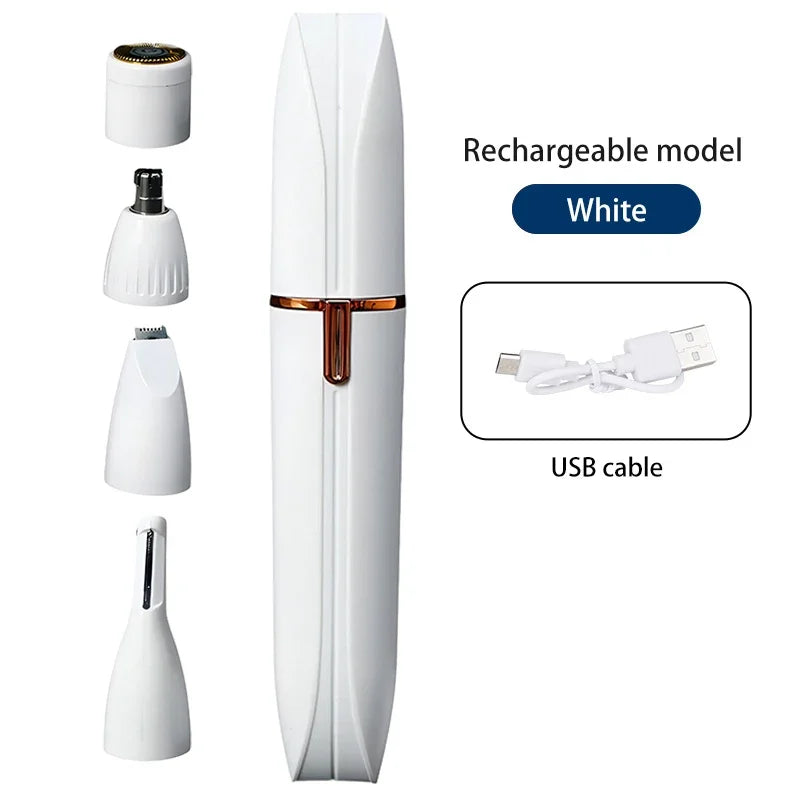 4-in-1 Electric Hair Remover – Full Body Shaver, Facial Epilator & Bikini Trimmer