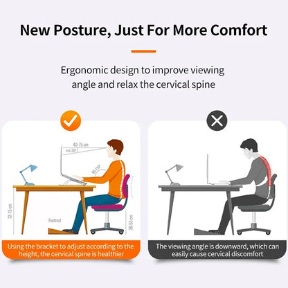 Adjustable Laptop Stand – Foldable Portable Holder for Notebook, MacBook & Tablets