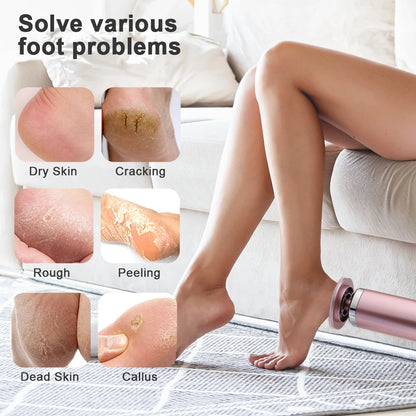 Wireless Electric Foot Callus Remover Machine Rechargeable Pedicure Tool for Dead Skin And Cuticle Removal with Replacement Sand