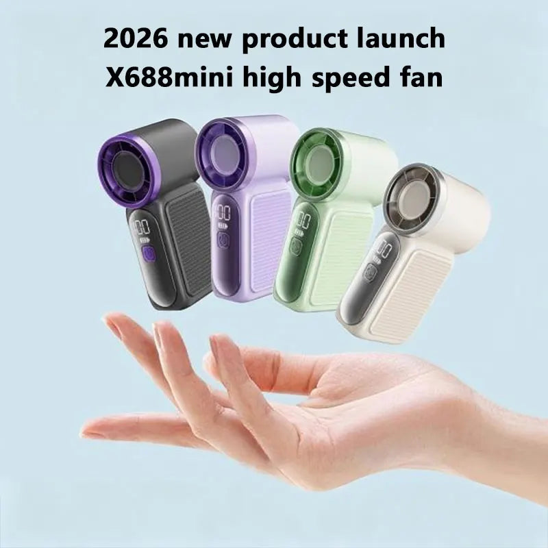 Xiaomi Portable Handheld Mini Fan 5 Speed Adjust Type c Rechargeable Fan Digital Display Desktop Fan Outdoor