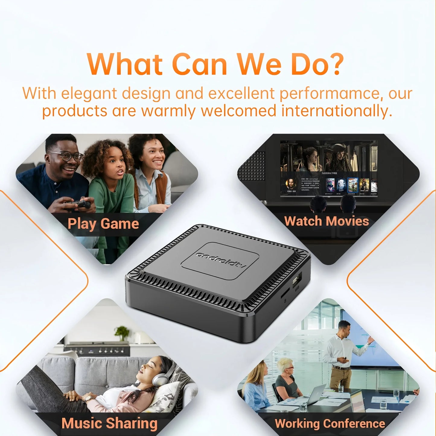 Q7 New Android 14 TV Box 8GB+128GB Smart Network Set-Top Box Supports WiFi 6 Bluetooth 5.0 4K HDR10 Voice Remote Control TV Box