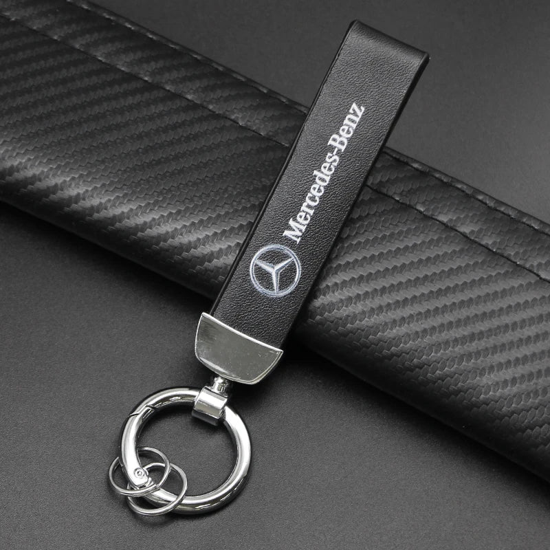 Metal/Leather Keychain Hand-Woven Key Rope Key Ring Key Holder For Mercedes Benz AMG W204 W205 W212 W213 W221 W117 W177 GLA GLE