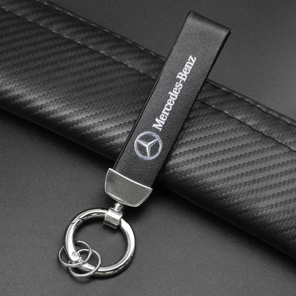 Metal/Leather Keychain Hand-Woven Key Rope Key Ring Key Holder For Mercedes Benz AMG W204 W205 W212 W213 W221 W117 W177 GLA GLE