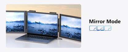 Amoudo 14” Dual Portable Monitor – FHD 1080P IPS Triple Screen for Laptops (USB-C)