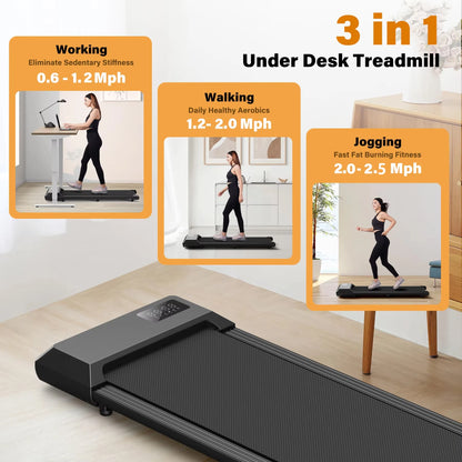 Walking Treadmill,2.5HP Motor,Anti-Slip Shock Absorption,Mini Treadmill for Home Office Remote Control Walkingpad Exercise