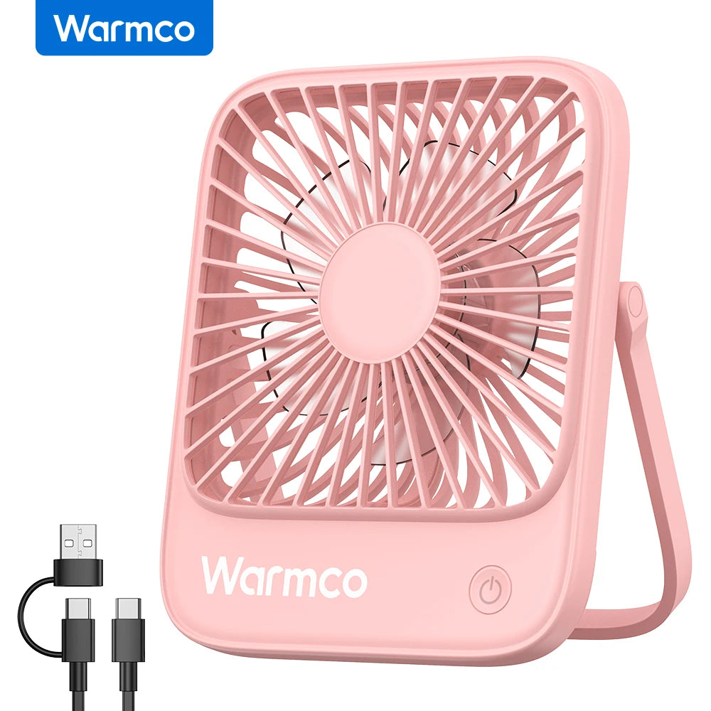 Mini USB Desk Fan – Portable 3-Speed 180° Rotation Quiet Personal Fan