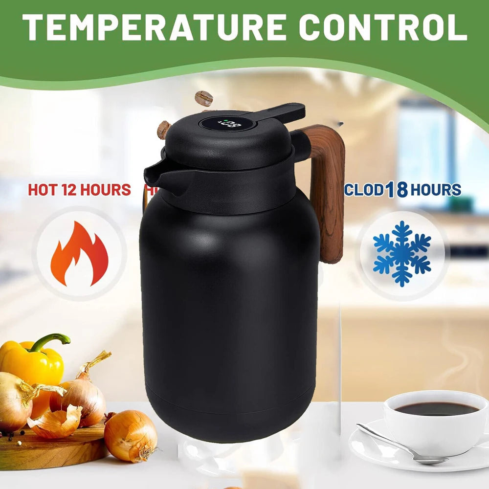 1pc 1500ml Thermos Pot with Intelligent Temperature Display Can Be Drunk on The Way To Work, in The Office or On The Road.