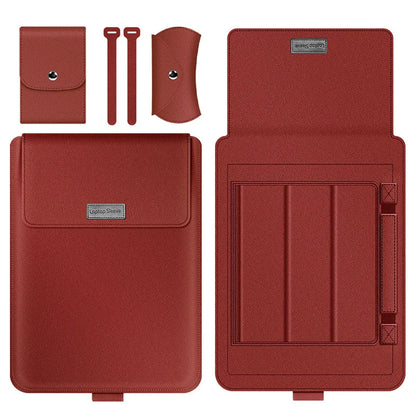 for Samsung Galaxy Book 4 5 Pro 360 Laptop Bag Flip Sleeve Stand Cable Belt Charger Mouse Pouch PU Antiwater Notebook Carry Case