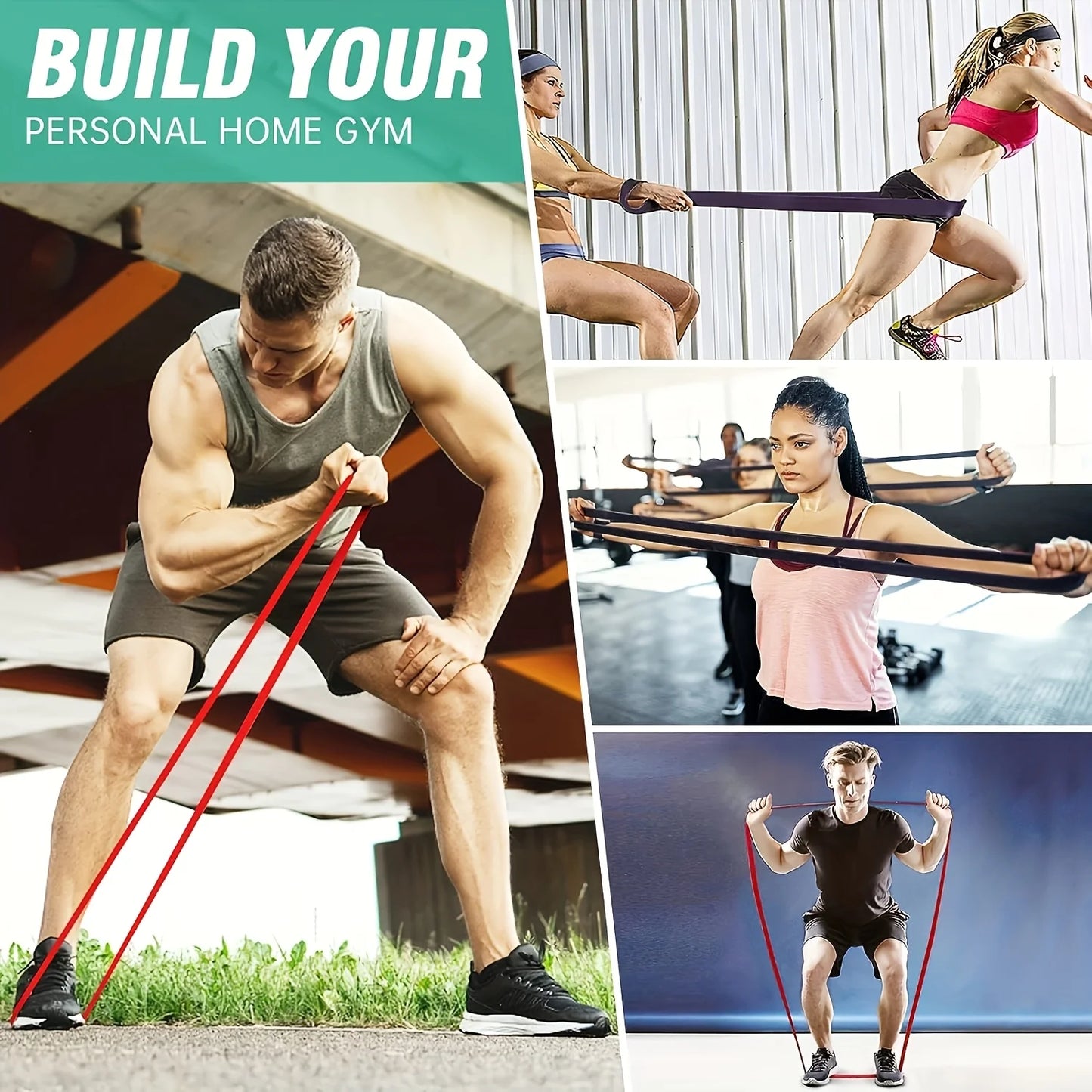 Resistance Band for Full Body Exercise Home Gym Training Strength Training Yoga Pilates Men Women Fitness Equipment