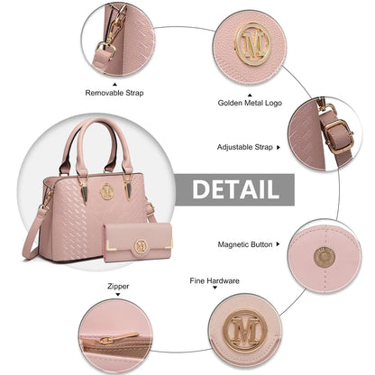 Miss Lulu WOMEN'S handbag Medium WOMEN'S Shopper Set Elegant PU leather handbag Ideal for Everyday Work