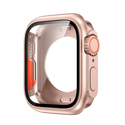 Change To Ultra Case for Apple Watch 46mm 45 44 40 41 42mm Hard PC Front Rear Bumper iwatch 10 987 SE 654 Screen Protector Cover